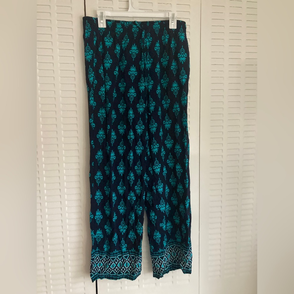 Turquoise Pattern Boho Pants - Picture 2 of 3